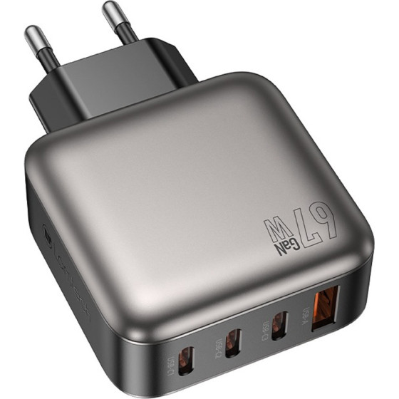 Lamtech Four Ports Gan Charger PD67W Grey - (LAM980428)