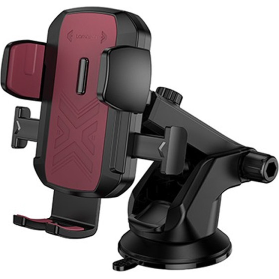 Lamtech MULTI-Angle Clamping Car Holder For Smartphones Up To 7' BLACK/Red - (LAM980558)