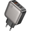 Lamtech Three Ports Gan Charger PD45W Grey - (LAM980435)
