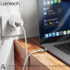 Lamtech TYPE-C To TYPE-C 3A High Power Display Charge & Data Cable 60W 1.2M White - (LAM980695)
