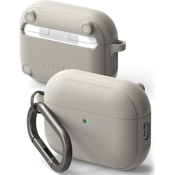 Ringke - Protection Case Onyx Magnetic - For Airpods Pro 3, Non-Slip Texture, Carabiner Hole - Warm Gray