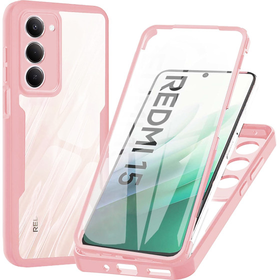 Techsuit - Colorverse 360 Series + Screen Protector - Xiaomi Redmi 15 4G / Redmi 15 5G - Pink