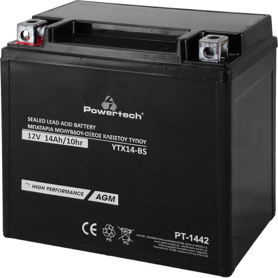 POWERTECH �������� �������� ������������ 12V 14Ah, AGM, YTX14-BS - (PT-1442)