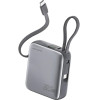4smarts Powerbank Pocket Dual Cord 10000mAh 22.5W with built-in USB-C cable 15cm gray - (541625)