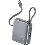 4smarts Powerbank Pocket Dual Cord 10000mAh 22.5W with built-in USB-C cable 15cm gray - (541625)
