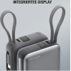 4smarts Powerbank Pocket Dual Cord 10000mAh 22.5W with built-in USB-C cable 15cm gray - (541625)