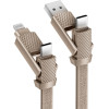 ENERGEA Cable Bazic GoCharge Alucable 4in1 (USB-A/USB-C - USB-C/Lightning) 15cm 60W 3A PD Fast Charge gold - (CBL-GC4N1-GLD015)