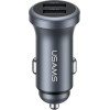 USAMS CC320 Aluminum Car Charger 2.4A 2xUSB-A tarnish - (CC320CC01)
