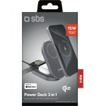 SBS Foldable 3in1 wireless stand, QI2 and MFI - (TEWIRMAGFOLD31QI2MFI)