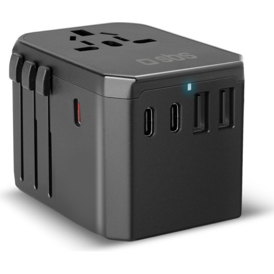 SBS World travel GaN 70W adapter with pouch case - (TEADAPTGAN70WUNI)