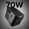 SBS World travel GaN 70W adapter with pouch case - (TEADAPTGAN70WUNI)