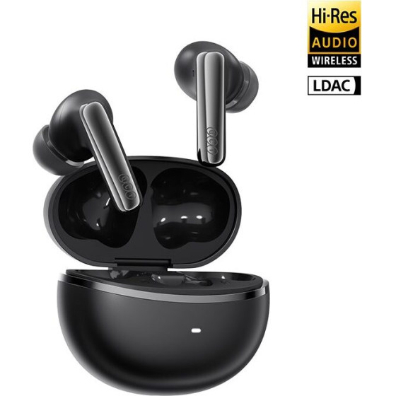 QCY Melobuds N70 ANC Black - HT18 -55db TWS Flagship Hi-Res Earbuds LDAC BT 6.0 IPX5 Wireless charge - (QCY-HT18 Black)