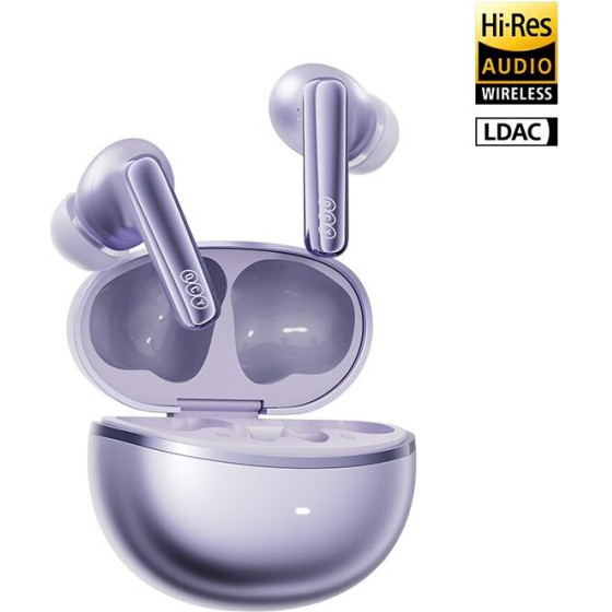QCY Melobuds N70 ANC Purple, HT18 -55db TWS Flagship Hi-Res Earbuds LDAC BT 6.0 IPX5 Wireless charge - (QCY-HT18 Purple)