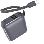 10000mAh 35W PD fast charge power bank - Digital Display, Fireproof ABS+PC - (QCY PB10C Grey)