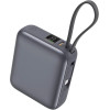 10000mAh 35W PD fast charge power bank - Digital Display, Fireproof ABS+PC - (QCY PB10C Grey)