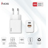 iNOS ��������� �������� ������� �������� �� ����� ����� Usb A & Usb C Pd Qc 3.0 20W ����� - (A122, INOSCH-73661, INOSNS-73661)