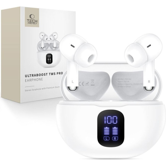 Tech-Protect Ultraboost Tws Earphone Pro G2 WHITE