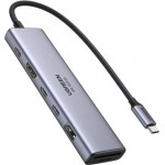 Ugreen USB-C Hub CM511 (45521), 1 x USB-A 3.2 - 3 x USB-C - 1 x Hdmi - 1 x Sd - 1 x microSD, Grey