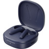 QCY Air Blue Semi-Ear Tws Earbuds, Quad Mic Enc multi-Point connection, Leather Grain Case - (QCY-QT41 Blue)