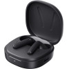 QCY Air Dark Grey Semi-Ear Tws Earbuds, Quad Mic Enc multi-Point connection, Leather Grain Case - (QCY-QT41 Black)