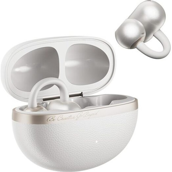 QCY Crossky C50 White (CT06) Open Ear Earclip, Bt 6.0, IPX5 waterproof, 35h - (QCY-CT06 White)