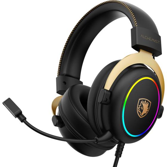 Sades Gaming Headset Alchemist, Usb �������, 50mm, V7.1 surround, ENC, RGB, multi-platform, ����� - (SA-913)