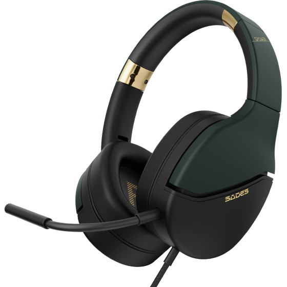 Sades Gaming Headset SPOWER, 3.5mm �������, 40mm, multi-platform, �����/������� - (SA-725-BK)