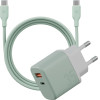 ENERGEA Wall Charger Bazic Goport Velox Kit USB-C/USB-A Gan 35W With Cable Green - (CHR-GPVLX-EU-GRN)
