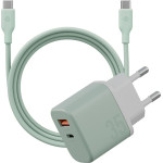 ENERGEA Wall Charger Bazic Goport Velox Kit USB-C/USB-A Gan 35W With Cable Green - (CHR-GPVLX-EU-GRN)