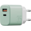 ENERGEA Wall Charger Bazic Goport Velox Kit USB-C/USB-A Gan 35W With Cable Green - (CHR-GPVLX-EU-GRN)