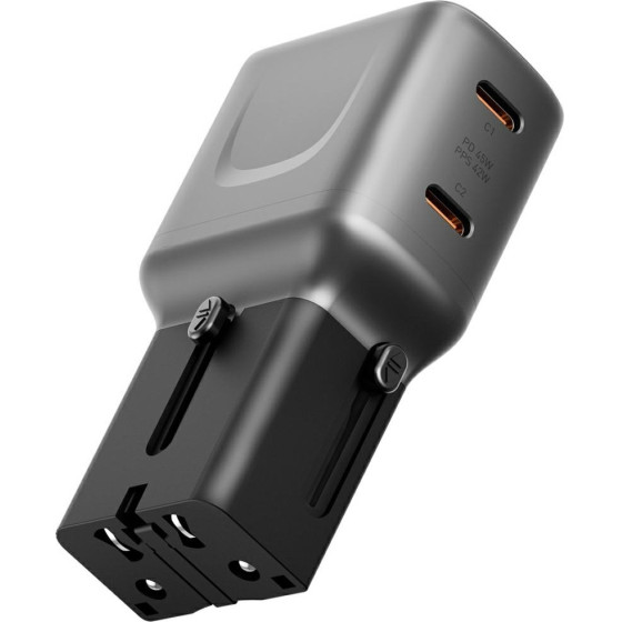 ENERGEA Wall Charger Travelgo Adapter 45 2xUSB-C 45W graphite-Black - (TGA-45-GUN)