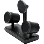 ENERGEA Wireless Charger Magaudio Stand 2in1 Qi2 With Stereo Speaker Graphite - (MAG-STAND-GUN)