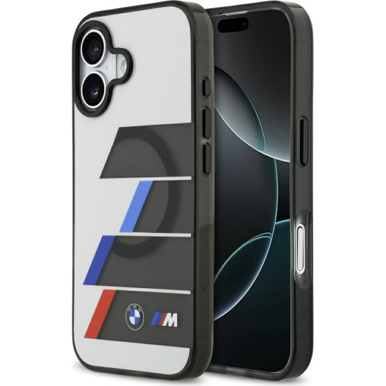 BMW M Iml Metal Buttons Tricolor Lines Magsafe Case For Iphone 17 Anthracite - (BMHMP17S25HTTRIA)