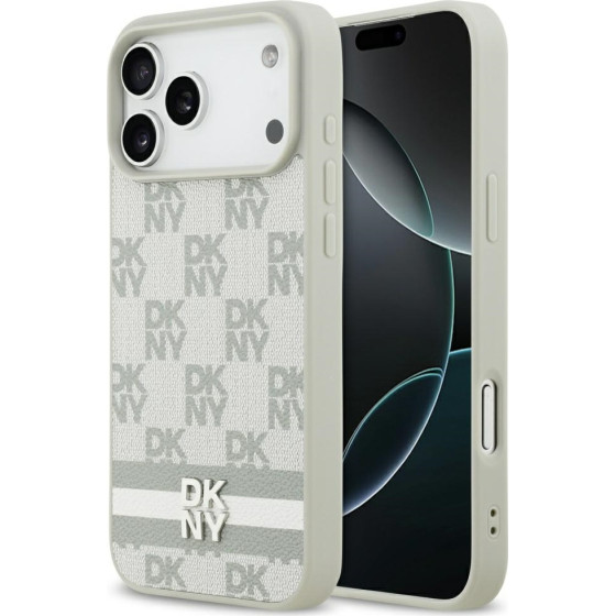 DKNY Etui Checkered With Printed Stripes Do Iphone 17 Pro Max Bezowy - (DKHCP17XPCPTSSE)