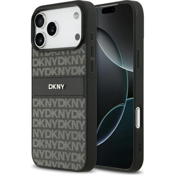 DKNY Etui Repeat Texture Pattern With Tonal Stripe Do Iphone 17 Pro Max Czarny - (DKHCP17XPRTHSLK)