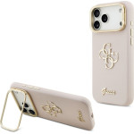 Guess Grained Big 4G & Stand Camera Case For Iphone 17 Pro Max Pink - (GUHCP17XPCS4GSP)