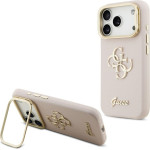 Guess Grained Big 4G & Stand Camera Case For Iphone 17 Pro Pink - (GUHCP17LPCS4GSP)
