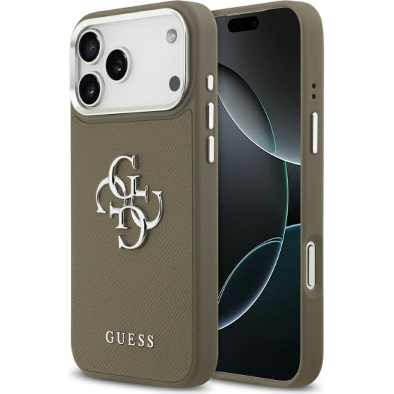 Guess Grained Big 4G Classic Logo Case For Iphone 17 Pro Max Brown - (GUHCP17XPG4SMCEW)