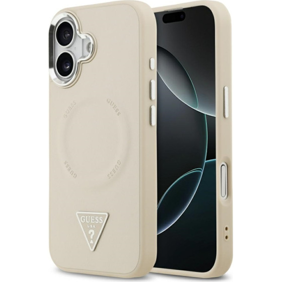 Guess Triangle Logo Magsafe Case For Iphone 17 Beige - (GUHMP17SPSDTSCME)