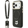 Karl Lagerfeld Big Strap Choupette Metal Logo Magsafe Case For Iphone 17 Pro Max Black - (KLHMP17XPCRLRCHK)