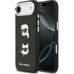 Karl Lagerfeld Fw Grained Karl & Choupette Heads Pins & Logo Case For Iphone Air Black - (KLHCP17MPSFDHPOK)