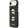 Karl Lagerfeld Fw Grained Karl & Choupette Heads Pins & Logo Case For Iphone Air Black - (KLHCP17MPSFDHPOK)