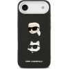 Karl Lagerfeld Fw Grained Karl & Choupette Heads Pins & Logo Case For Iphone Air Black - (KLHCP17MPSFDHPOK)