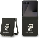 Karl Lagerfeld Saffiano Karl&Choupette Pin Case For Samsung Galaxy Z Flip7 Black - (KLHCZF7SAPKCNPK)