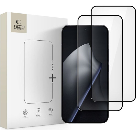 Tech-Protect Szklo Hartowane Glass FIT+ 2-Pack Xiaomi 15T / 15T Pro BLACK