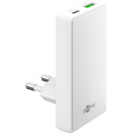 Goobay USB-C PD GaN Dual Fast Charger 90� Flat (45 W) white white - (75720)