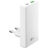 Goobay USB-C PD GaN Dual Fast Charger 90� Flat (65 W) white white - (75724)