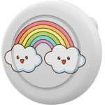 Hurtel Airtag Badge Case - White With Rainbow Print - (EA-68-02)