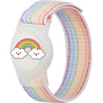 Hurtel Airtag Case With Strap For Kids Nylon Wristband - With Rainbow Colored Strap - (EA-67- 0Y3S)