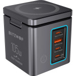 BlitzWolf GaN, USB-A, 3xUSB-C, ��������� ������� 105W - (BW-i113)